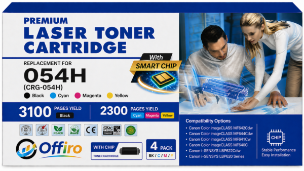 Canon 054H CRG Compatible Toner Cartridge High Yield BK,C,Y,M