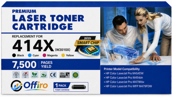 Compatible HP 414X (W2021X) Toner Cartridge Combo High Yield BK/C/M/Y - With Chip-High Yield