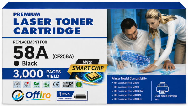 Compatible HP 58A CF258A Black Toner Cartridge