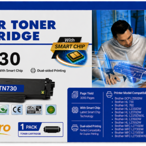 Brother TN730 Compatible Black Toner Cartridge - With Chip - High Yield