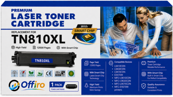 Brother TN810XL-BK Compatible Black Toner Cartridge- High Yield