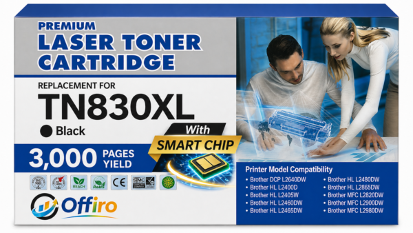 Brother TN830XL Compatible Black Toner Cartridge High Yield - With Chip